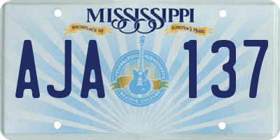 MS license plate AJA137
