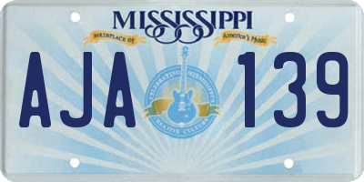 MS license plate AJA139