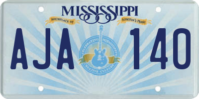 MS license plate AJA140