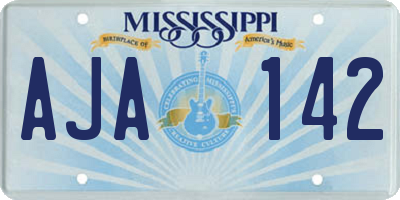 MS license plate AJA142