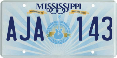 MS license plate AJA143