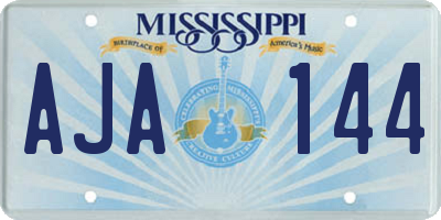 MS license plate AJA144