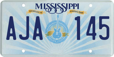 MS license plate AJA145