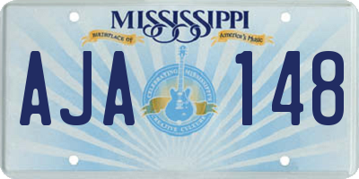MS license plate AJA148