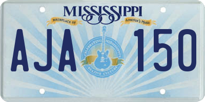 MS license plate AJA150