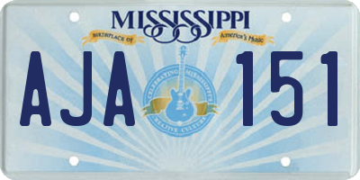 MS license plate AJA151