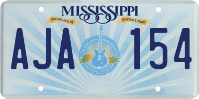 MS license plate AJA154