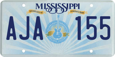 MS license plate AJA155