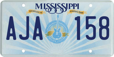 MS license plate AJA158