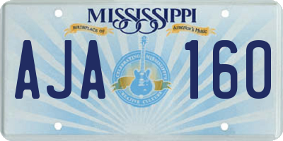 MS license plate AJA160