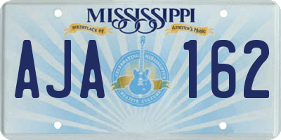 MS license plate AJA162