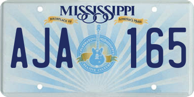 MS license plate AJA165
