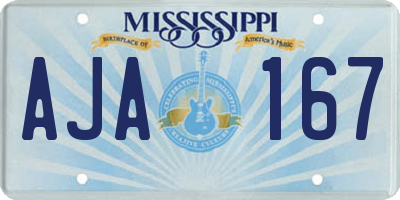 MS license plate AJA167