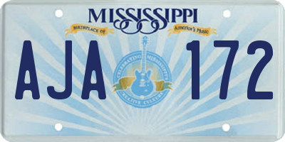MS license plate AJA172