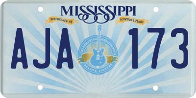 MS license plate AJA173