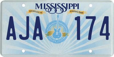 MS license plate AJA174