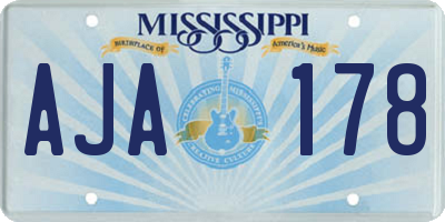 MS license plate AJA178