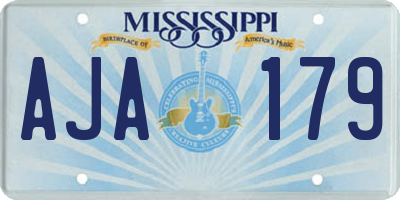 MS license plate AJA179