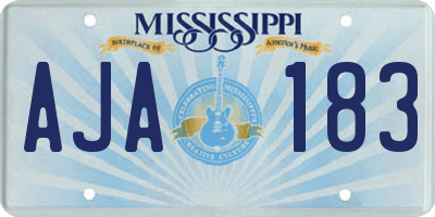 MS license plate AJA183