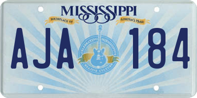 MS license plate AJA184