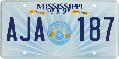 MS license plate AJA187