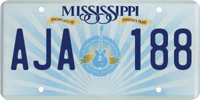 MS license plate AJA188