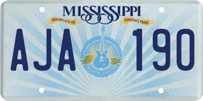 MS license plate AJA190