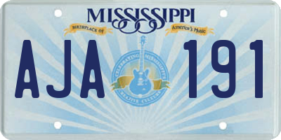 MS license plate AJA191