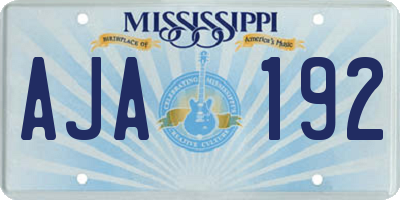 MS license plate AJA192