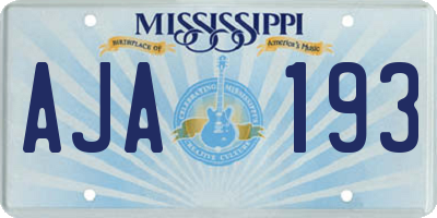MS license plate AJA193