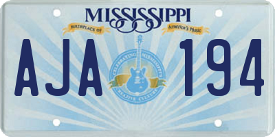 MS license plate AJA194