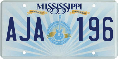 MS license plate AJA196