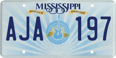 MS license plate AJA197