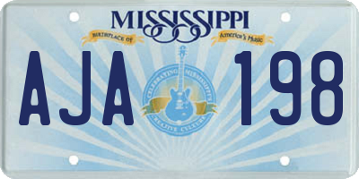 MS license plate AJA198