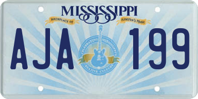 MS license plate AJA199
