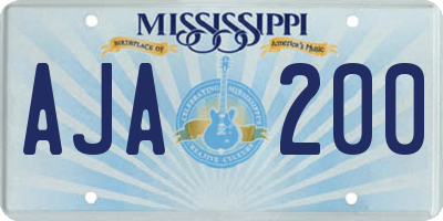 MS license plate AJA200