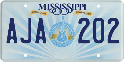 MS license plate AJA202