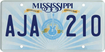 MS license plate AJA210