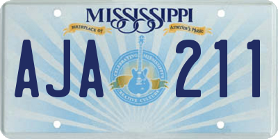MS license plate AJA211