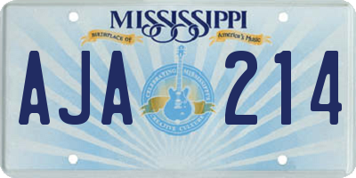 MS license plate AJA214