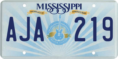 MS license plate AJA219