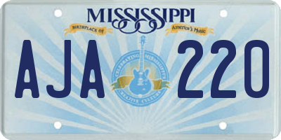 MS license plate AJA220