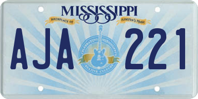 MS license plate AJA221