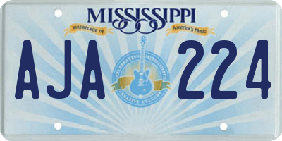 MS license plate AJA224