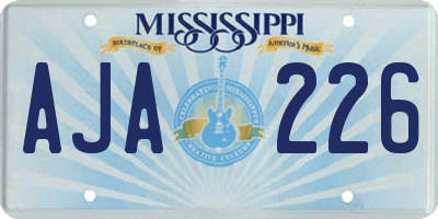 MS license plate AJA226