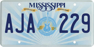 MS license plate AJA229
