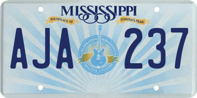 MS license plate AJA237