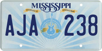 MS license plate AJA238