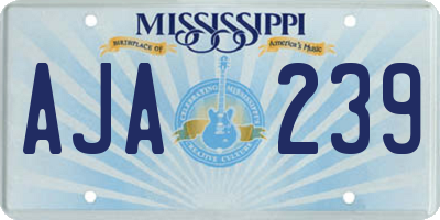 MS license plate AJA239