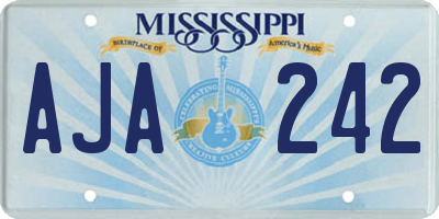 MS license plate AJA242